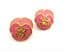 Vintage Pink Enamel Pansy Flower Design Retro Earrings