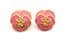 Vintage Pink Enamel Pansy Flower Design Retro Earrings