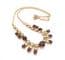 Vintage Purple And Clear Rhinestone Set Geometric Design Eloxal Metal Choker Necklace