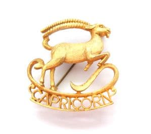 Vintage Rare Exquisite Large Capricorn Zodiac Astrological Design Brooch