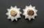 Vintage Rare Large Jewelcraft Magic Featherlite Design White Floral Design Magnetic Earrings