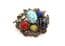 Vintage Rare Miracle Sea Life Design Faux Gem Set Brooch