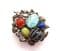 Vintage Rare Miracle Sea Life Design Faux Gem Set Brooch