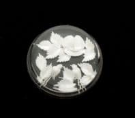 Vintage Reverse Carved Clear Lucite Flower And Bird Design Brooch