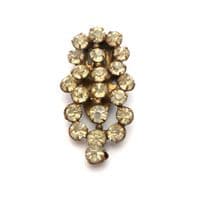 Vintage Rhinestone Set Abstract Geometric Art Deco Design Dress Clip