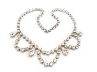 Vintage Rhinestone Set Abstract Geometric Swag Drop Teardrop Detailed Statement Choker  Necklace