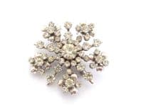 Vintage Rhinestone Set Atomic Age Floral Design Brooch