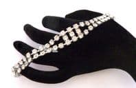 Vintage Rhinestone Set Double Row  Bracelet