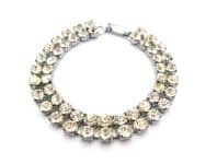 Vintage Rhinestone Set Double Row Classic Design Bracelet
