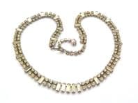Vintage Rhinestone Set Geometric Collar Design Adjustable Length Choker Necklace
