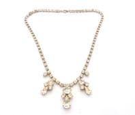 Vintage Rhinestone Set Geometric Drop Design Choker Necklace