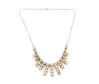 Vintage Rhinestone Set Geometric Fringe Drop Design Choker Necklace