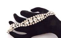 Vintage Rhinestone Set Graduating Design Ornate Bracelet