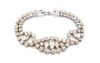 Vintage Rhinestone Set Marquise Detailed Ornate Design Bracelet
