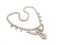 Vintage Rhinestone Set Ornate Drop Design Choker Necklace