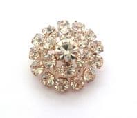 Vintage Rhinestone Set Raised Geometric Design Brooch