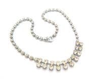 Vintage Rhinestone Set Small Fringe Drop Detailed Choker Necklace