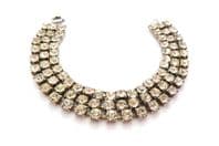 Vintage Rhinestone Set Triple Row Classic Design Bracelet