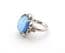 Vintage Sarah Coventry Faux Blue Star Sapphire Adjustable Size Glass Ring