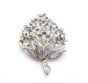 Vintage Sarah Coventry Rhinestone Detailed Floral Bouquet Design Brooch