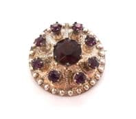 Vintage Scottish Sterling Silver And Faux Amethyst Shield Design Brooch By WBS Ward Brothers