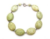 Vintage Scottish Style Faux Connemara Marble Green Picasso Glass Beaded Bracelet