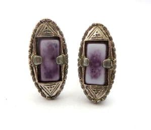Vintage Scottish Style Faux Gem Set Cufflinks