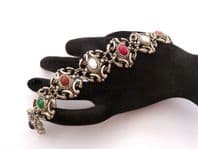 Vintage Scottish Style Faux Gem Set Panel Design Bracelet