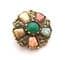 Vintage Scottish Style Faux Gemstone And Celtic Knot Work Design Brooch