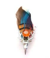 Vintage Scottish Style Large Stag Head And Pheasant Feather Design Brooch By Mizpah