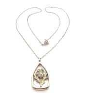 Vintage Scottish Style Thistle Flower Design Pendant And Short Necklace Chain