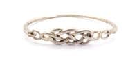 Vintage  Silver Plated Celtic Knot Work Geometric Style Bangle