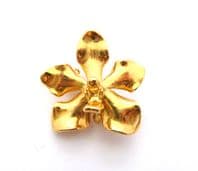 Vintage Small 22K Gold Plated Orchid Flower Design Brooch