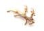 Vintage Small And Dainty 9ct Gold Fully Hallmarked Paste Set Leaping Antelope Design Brooch
