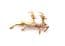 Vintage Small And Dainty 9ct Gold Fully Hallmarked Paste Set Leaping Antelope Design Brooch
