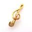 Vintage Small And Dainty Attwood And Sawyer Crystal Rhinestone Musical Note Brooch