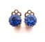 Vintage Small And Dainty Blue Rhinestone Clip On Earrings