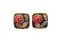Vintage Small And Dainty Cloisonne Enamel Butterfly And Flower Design Earrings