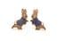 Vintage Small And Dainty Cloisonne Enamel Fish And Crown Peter Rabbit Earrings