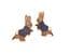Vintage Small And Dainty Cloisonne Enamel Fish And Crown Peter Rabbit Earrings