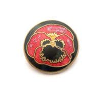 Vintage Small And Dainty Cloisonne Enamel Pansy Flower Brooch
