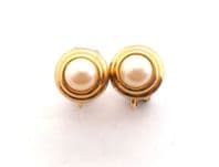 Vintage Small And Dainty Faux Pearl Clip On Earrings