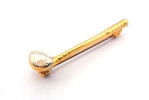 Vintage Small And Dainty Faux Pearl Detailed Golf Club Design Brooch