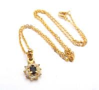 Vintage Small And Dainty Rhinestone Set Floral Design Pendant Choker Necklace