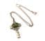 Vintage Small And Dainty Scottish Celtic Cross Style Faux Green Gem Set Choker Necklace