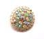 Vintage Small Aurora Borealis Rhinestone Set Floral Design Brooch