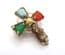Vintage Small Celtic Cross Design Faux Gem Detailed Brooch