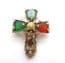 Vintage Small Celtic Cross Design Faux Gem Detailed Brooch