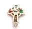 Vintage Small Celtic Cross Design Faux Gem Detailed Brooch