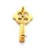 Vintage Small Celtic Cross Design Green Rhinestone Set Brooch